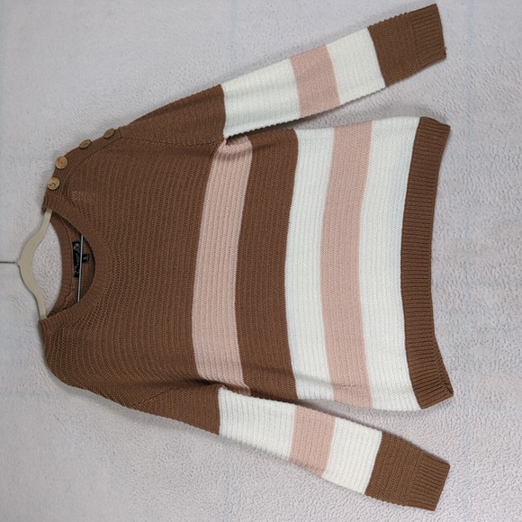 Derek Heart Maternity Women's Striped Colorblock‎ Knit Sweater Size S - Picture 1 of 7